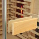 1 Person Indoor Infrared Sauna - HotBox 1 Canadian Hemlock - cabin roof and LED lighting