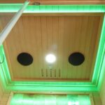 1 Person Indoor Infrared Sauna - HotBox 1 Canadian Hemlock - rear panel detail