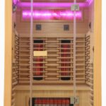 2 Person Indoor Infrared Sauna - HotBox 2 Canadian Hemlock - LED lighting detail