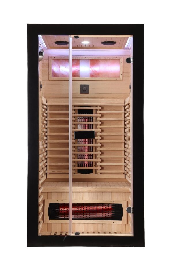 1 Person Black Indoor Infrared Sauna - HotBox 1 Black - interior view