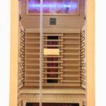 1 Person Indoor Infrared Sauna - HotBox 1 Canadian Hemlock - bench and seating detail