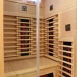 1 Person Indoor Infrared Sauna - HotBox 1 Canadian Hemlock - glass door and frame