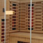 2 Person Indoor Infrared Sauna - HotBox 2 Canadian Hemlock - glass door and frame