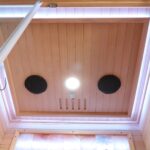 1 Person Indoor Infrared Sauna - HotBox 1 Canadian Hemlock - control panel and Bluetooth audio