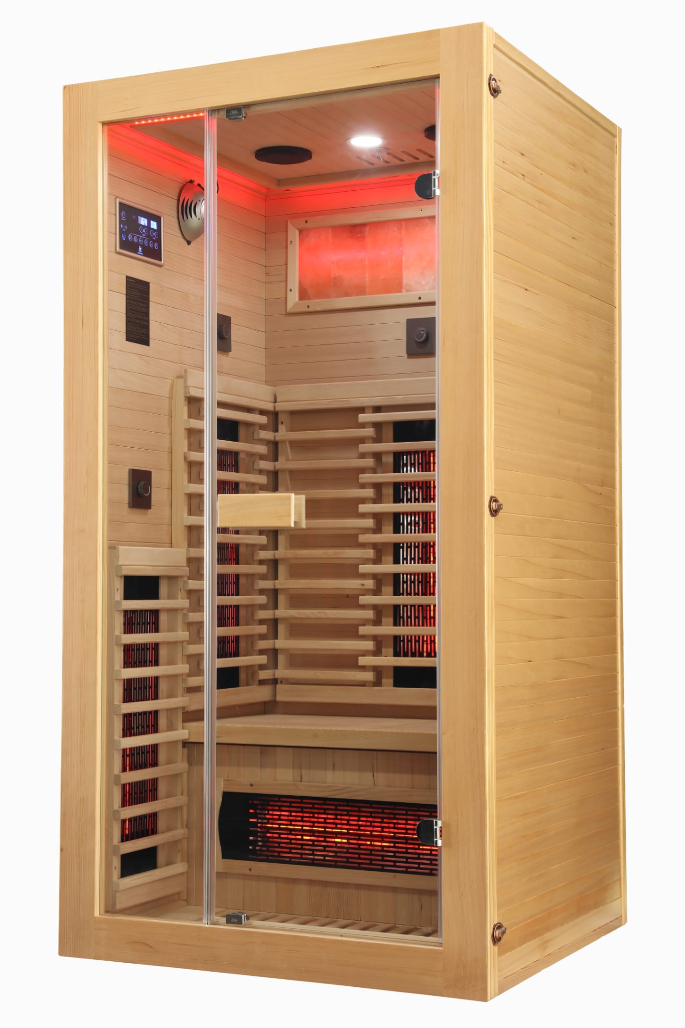 1 Person Indoor Infrared Sauna - HotBox 1 Canadian Hemlock - side profile 1 Person Indoor Infrared Sauna - HotBox 1 Canadian Hemlock - side profile