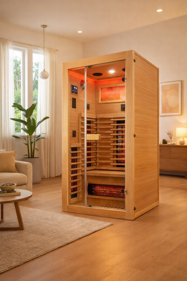 1 Person Indoor Infrared Sauna - HotBox 1 Canadian Hemlock