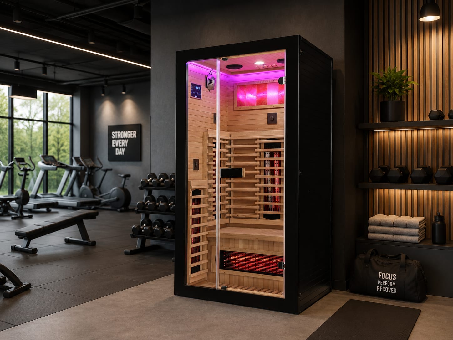1 Person Black Indoor Infrared Sauna - HotBox 1 Black